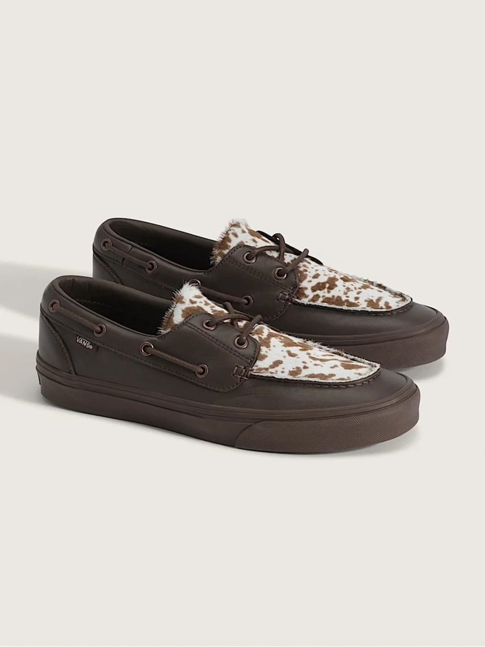 Vans 2 Eyelet Boat Shoe Pony Hair Dark Brown VN000Z96DRB Sz M 7.5/W 9 NWB